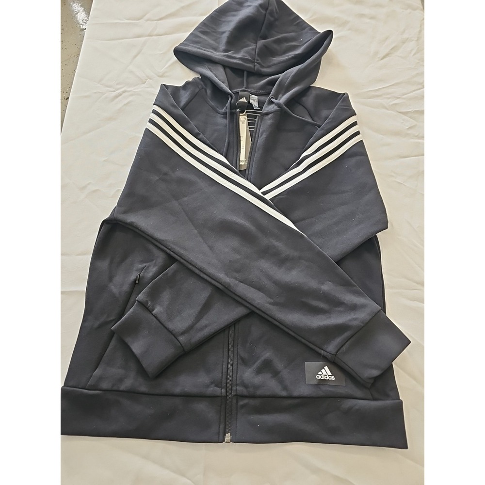Adidas Prime Green Hoodie Full‎ Zip Black Sweater Women's Size M. NWT